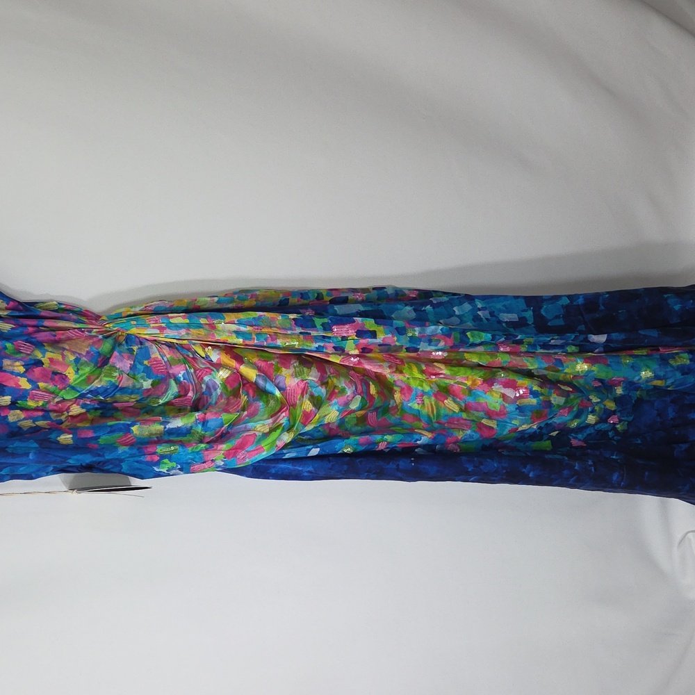 La Fuori Paillet Print Casa Dress In Blooming Sky Size Small NWT - Picture 8 of 14